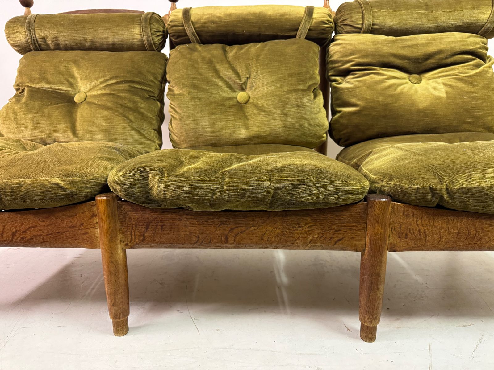 photo for sale 1960s Dutch Oak Three Seater Sofa