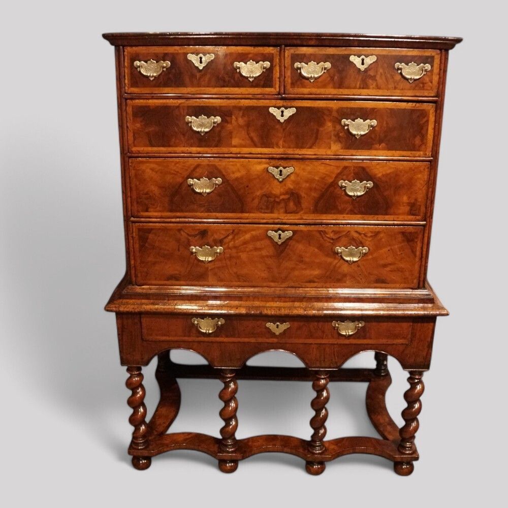 photo for sale William And Mary Walnut Chest On Stand