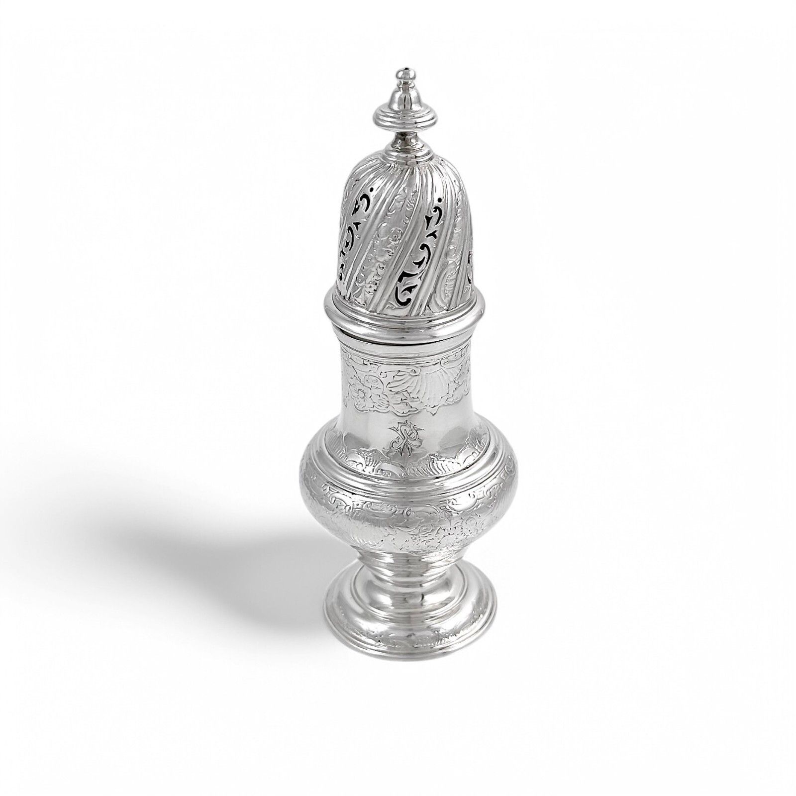 George II Sterling Silver Pepper Pot /Sugar Sifter / Muffineer, Samuel Wood 1744