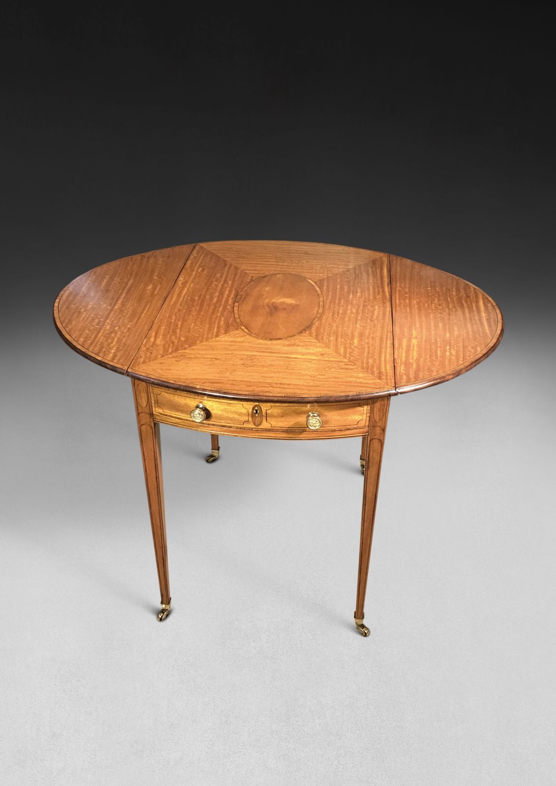 Sheraton Period Satinwood & Kingwood Pembroke Table photo for sale
