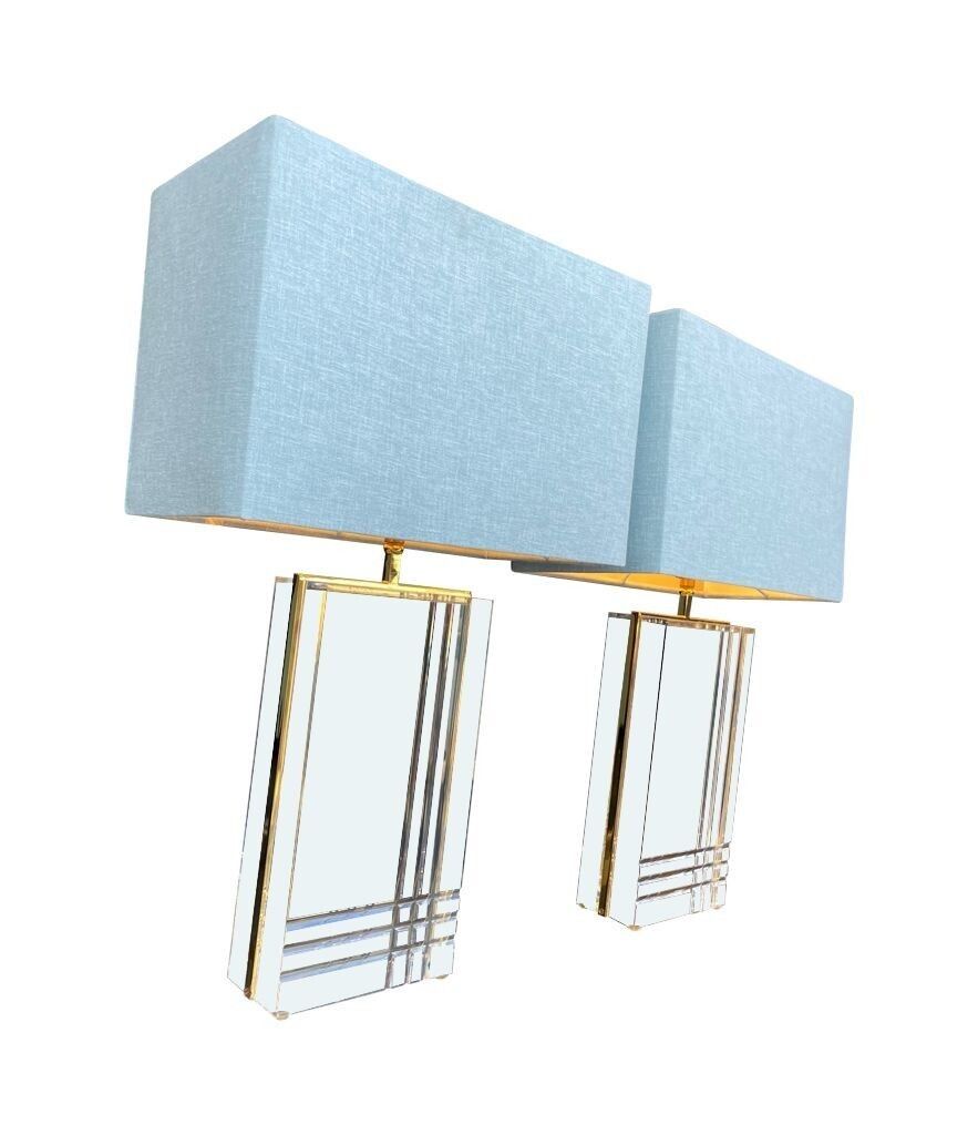 Lighting A Pair Of 1970s Italian Gilt Metal And Lucite Lamps photo
