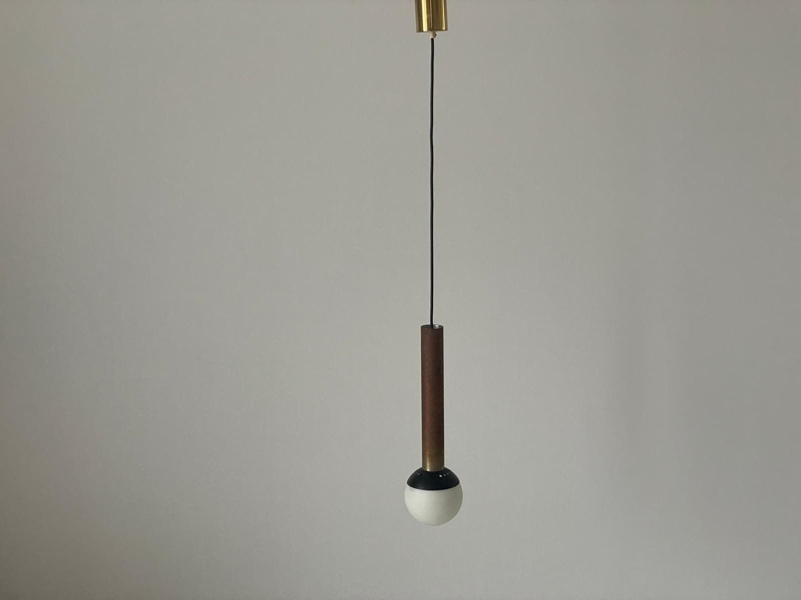 Italian 60s Design Ball Glass Ceiling Lamp, Attributed To Stilnovo, 4 Available photo Lighting