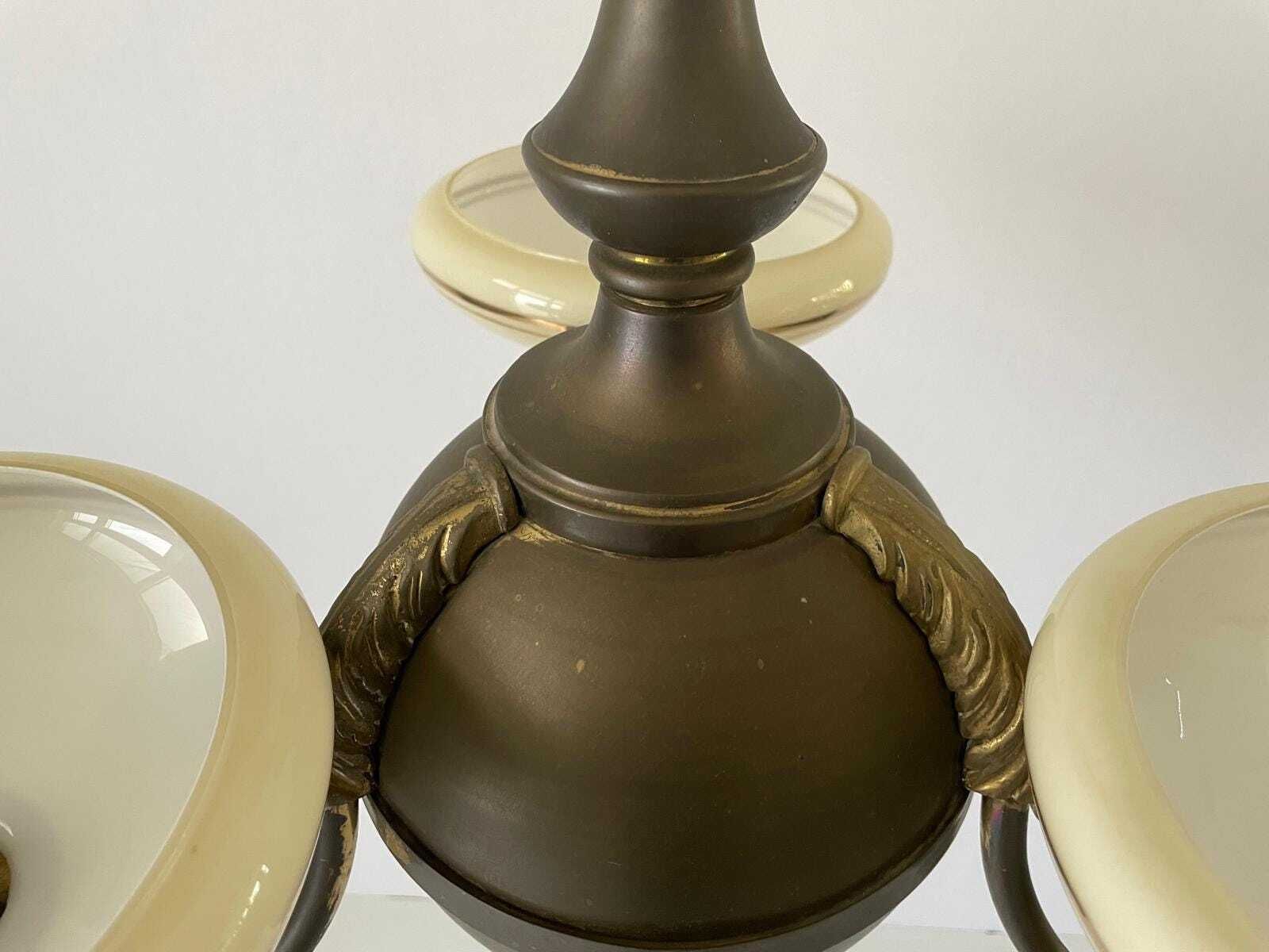 photo furniture 3 Armed Glass Art Deco Chandelier, 40s/50s, Germany