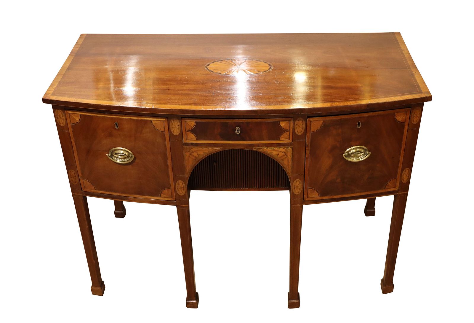 A Small Georgian Mahogany Bowfronted Sideboard photo 1012.0