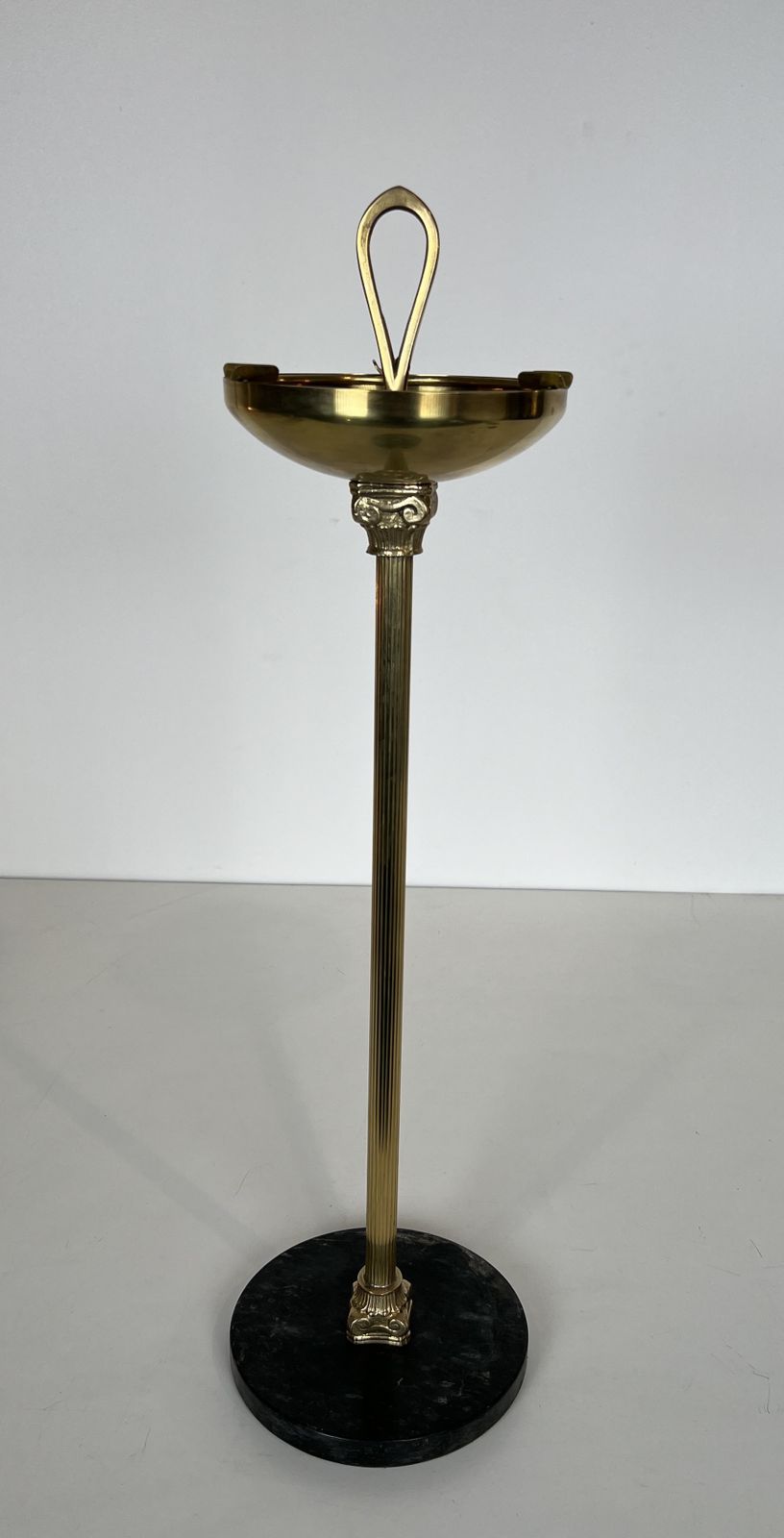 850.0 Candrier Of Neoclassical Style In Bronze, Brass And Black Marble Base In The Taste Of The House Jansen photo