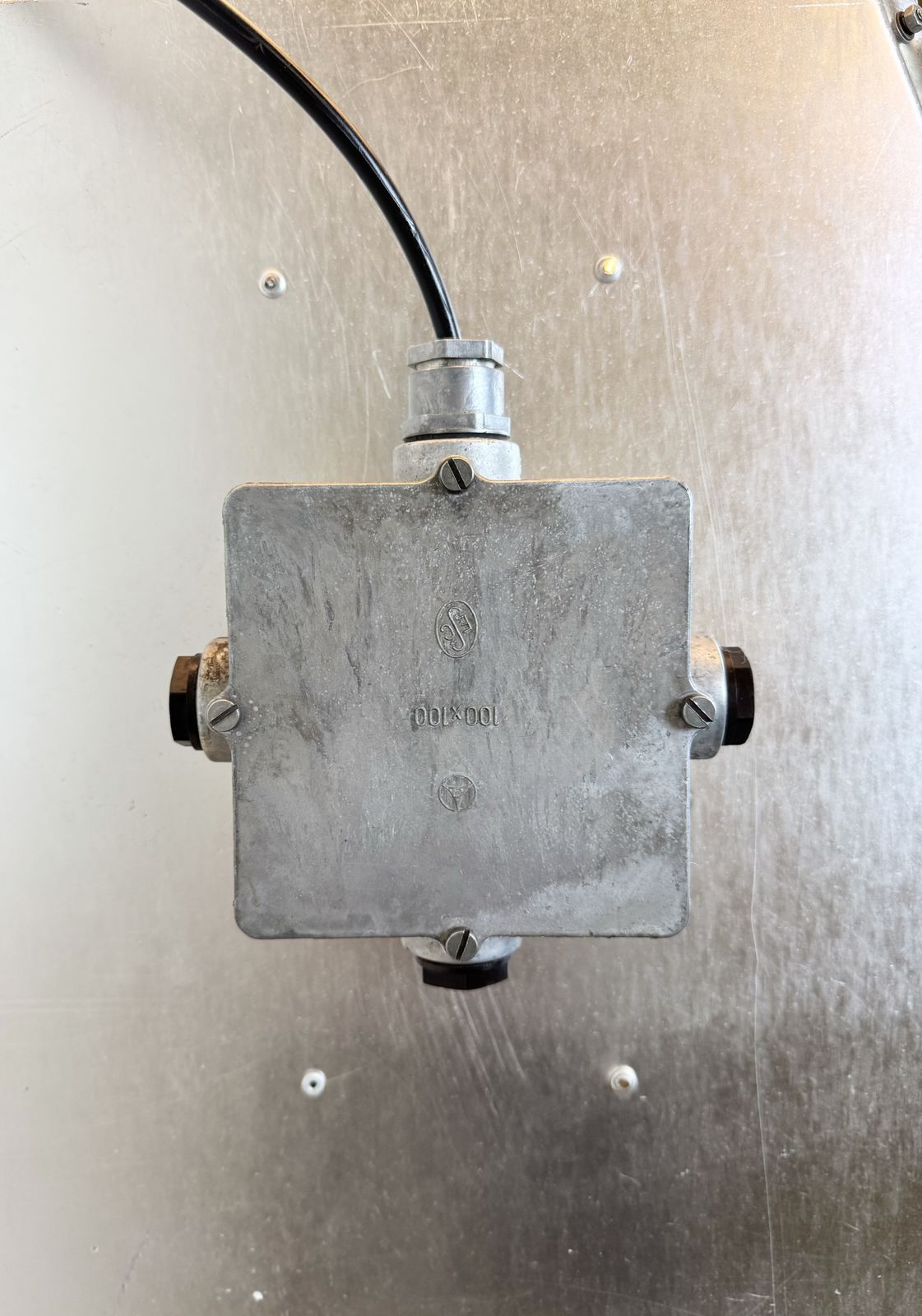 Large Silver Industrial Factory Pendant Lamp From Elektrosvit, 1970s, 95x photo vintage