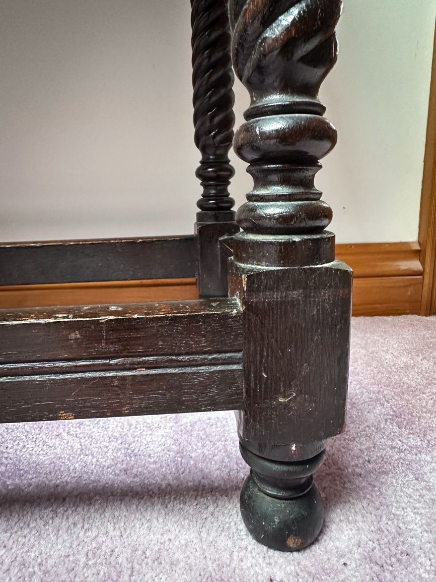 Charles II Oak Lowboy Writing Desk With Original Handles And Drawer photo for sale