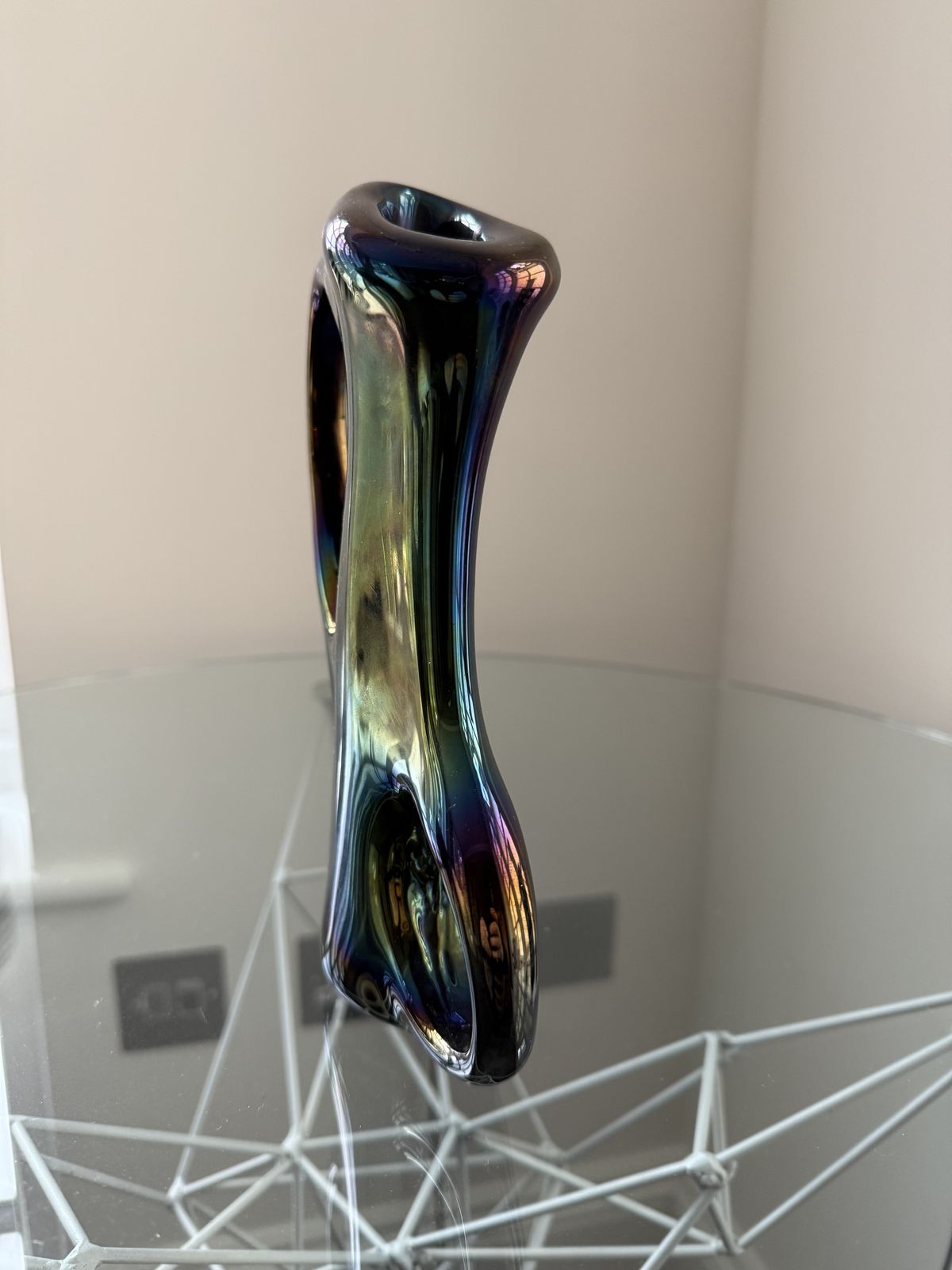 1952 Ansa Volante Iridescent Vase Giorgio Ferro Murano Avem Excellent Venini Era photo for sale