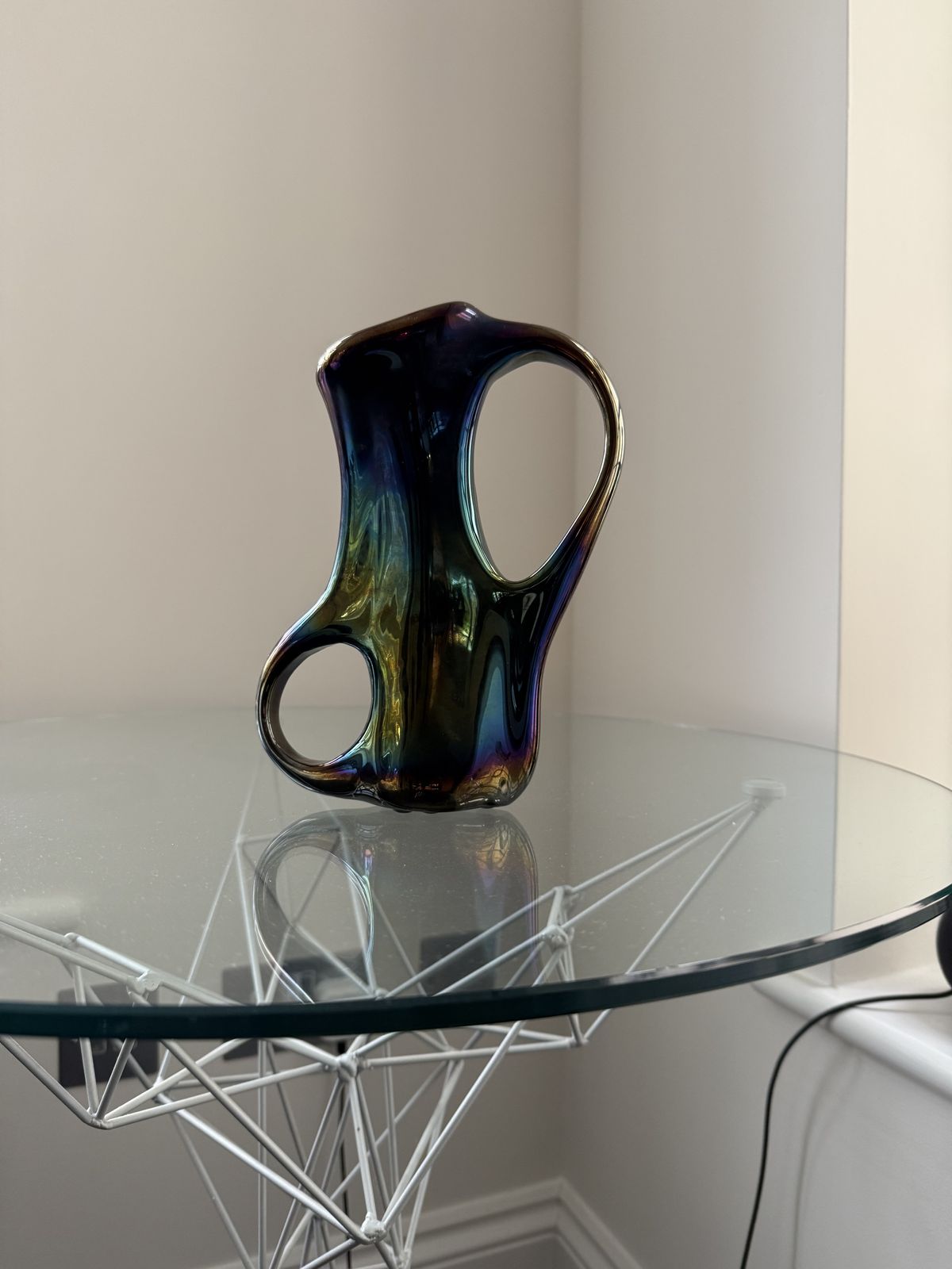 1952 Ansa Volante Iridescent Vase Giorgio Ferro Murano Avem Excellent Venini Era photo Art