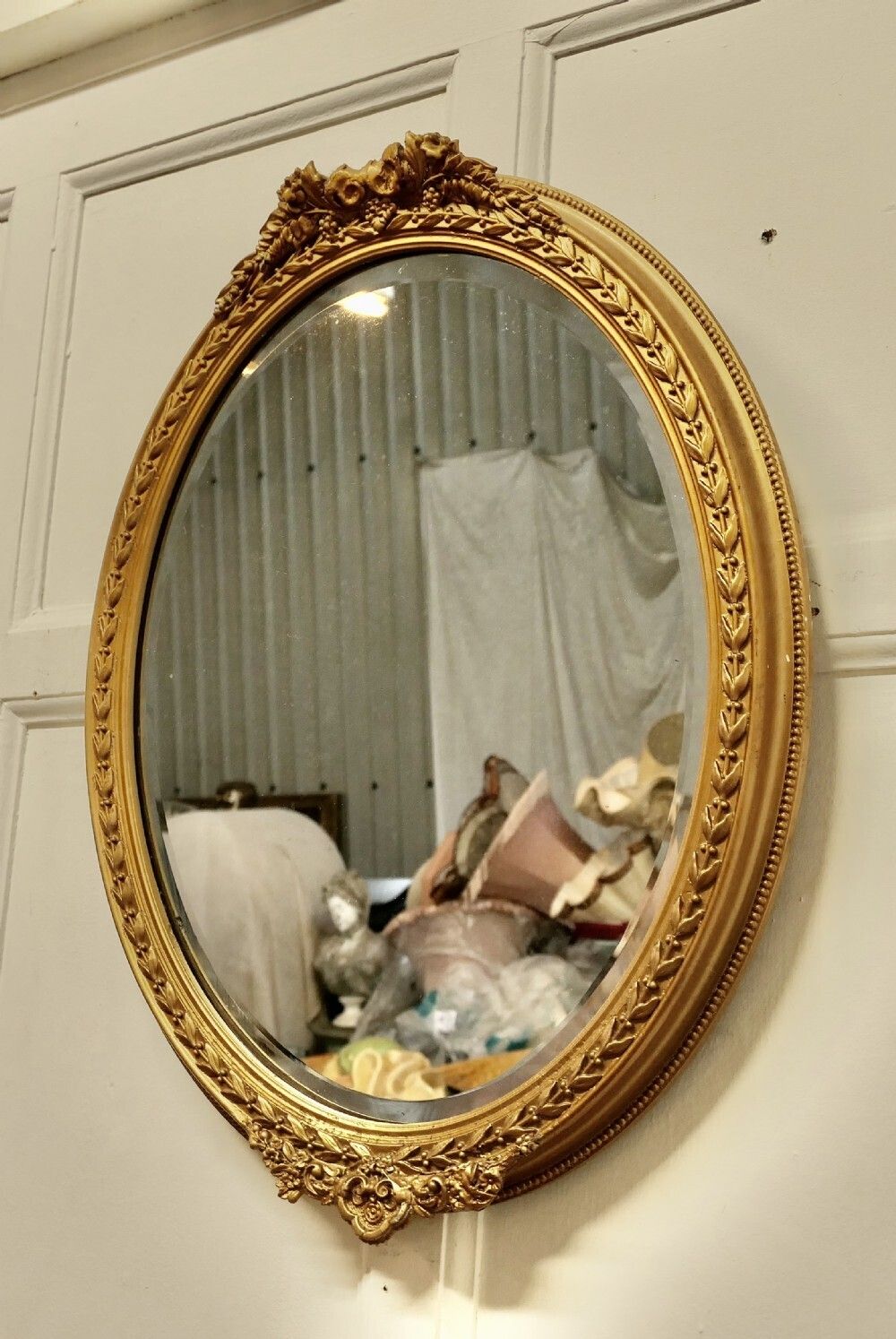 Very Pretty 19th Century French Oval Gilt Wall Mirror photo 390.0