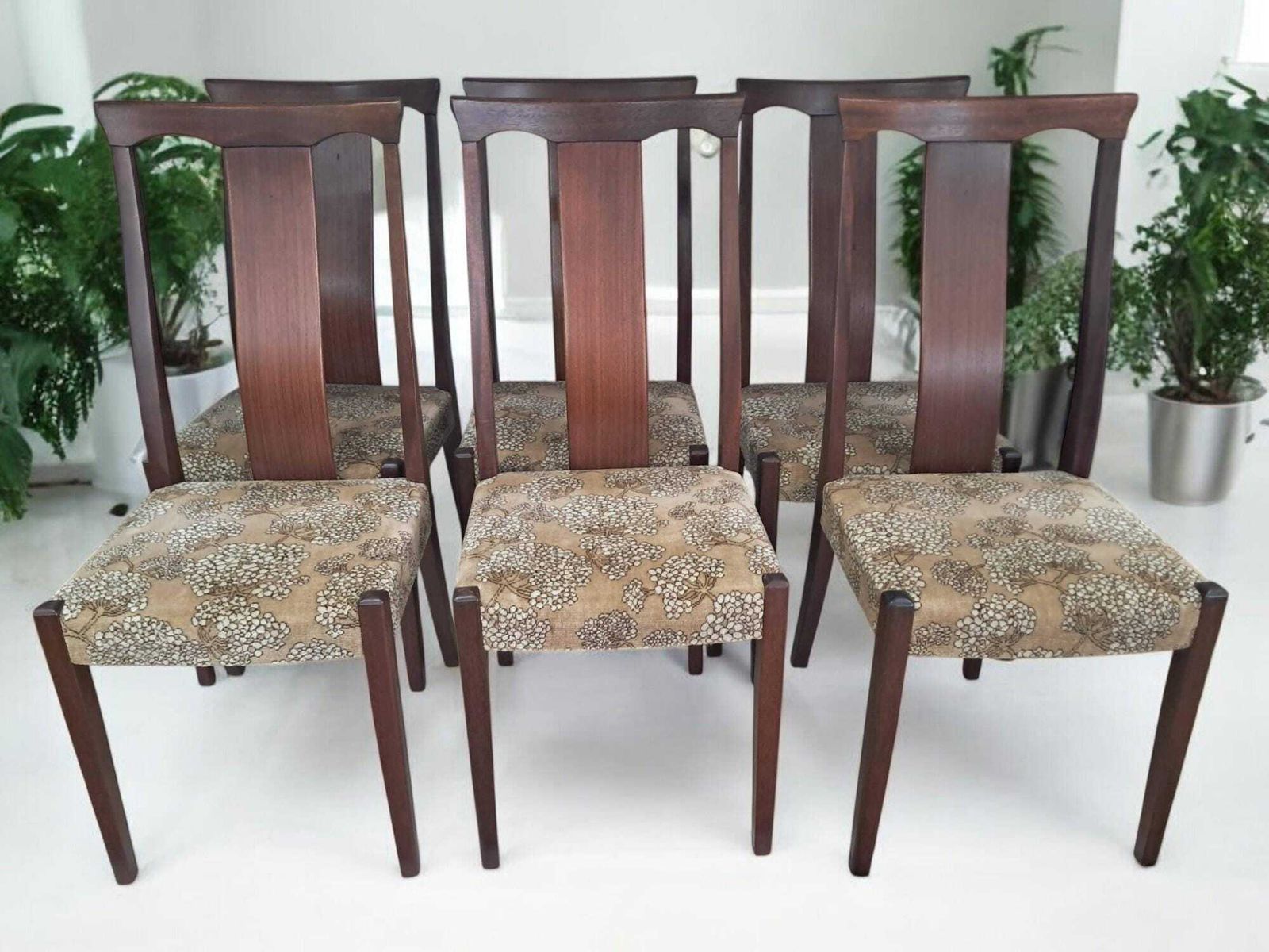 Vintage Mid Century Dining Chairs Danish Style Retro Skovby Style 1970 X 6 photo furniture