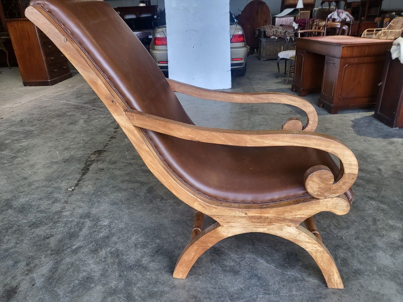 Large Plantation Arm Chair Conservatory Garden Patio Chair Faux Leather photo buy