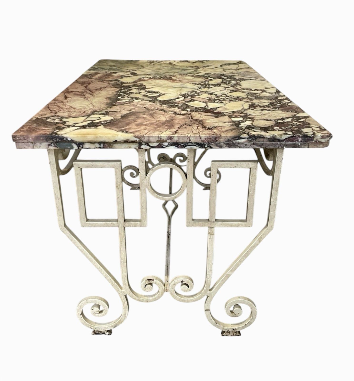 A1920s French, Painted Wrought Iron Centre Or Console Table With A Slab Marble Top £2800 photo Furniture