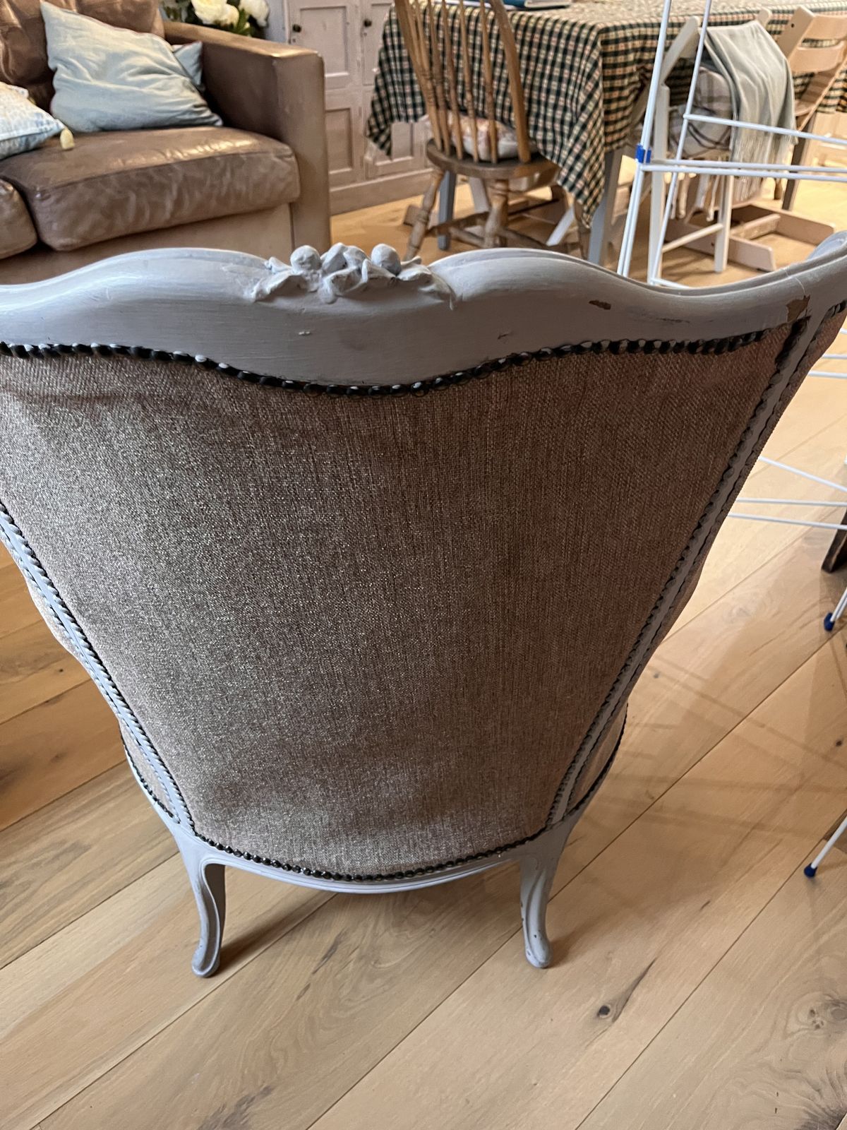 photo furniture French Louis Style Ornate Upholstered Antique Armchair