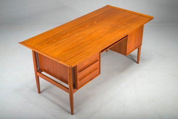 Danish Teak Executive Desk By Arne Vodder For H.P. Hansen, 1960s photo buy