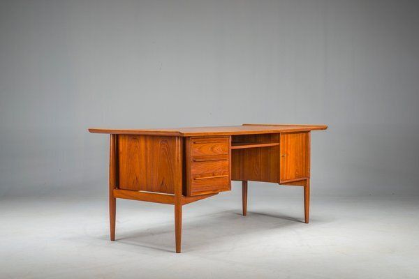 Furniture Danish Teak Executive Desk By Arne Vodder For H.P. Hansen, 1960s photo