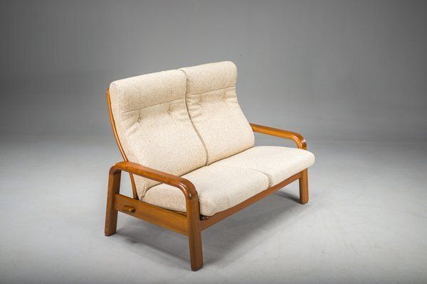 photo vintage Mid Century Danish 2 Seater Teak Sofa, 1960s