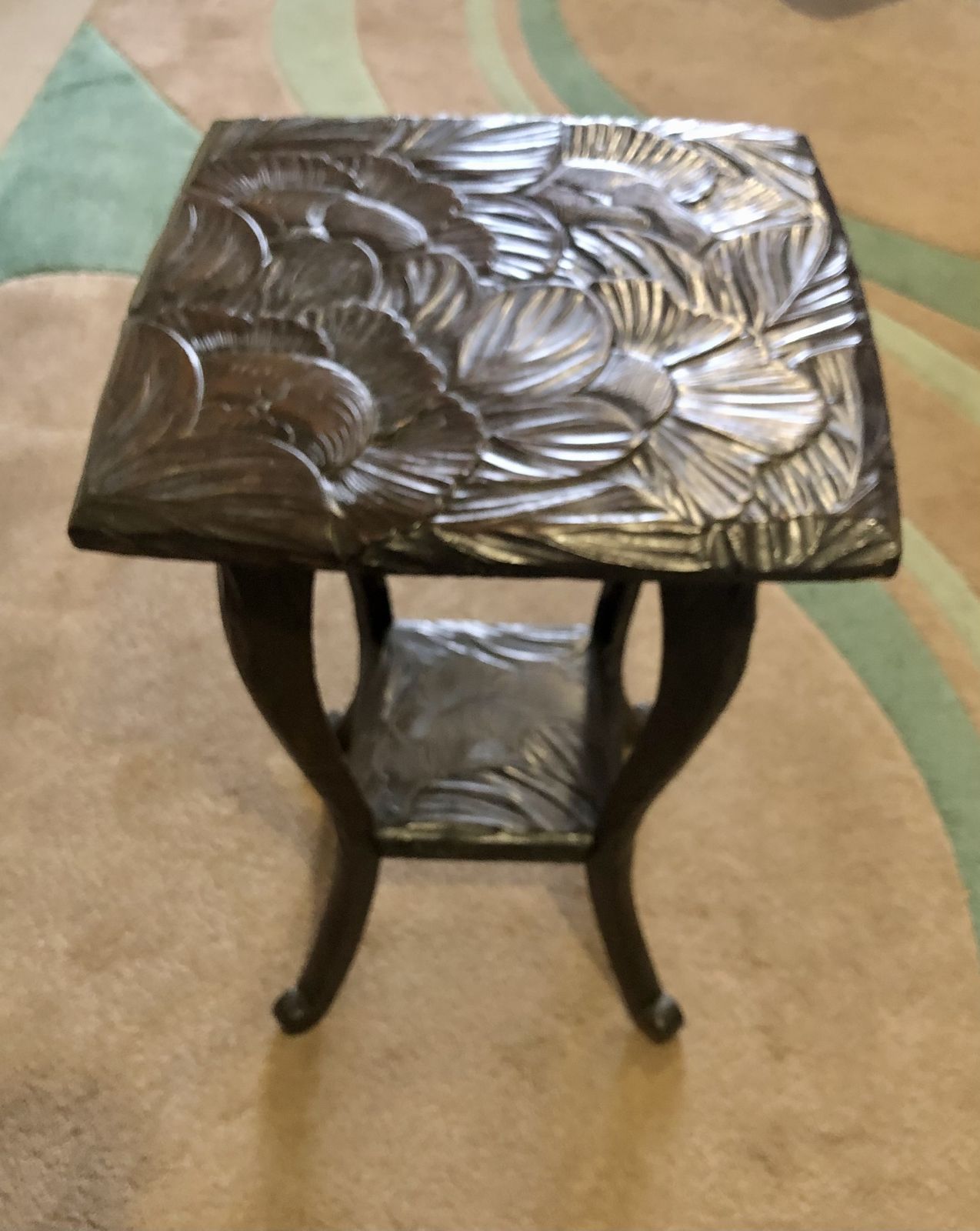 photo furniture Handsome Liberty's Of London Carved Japanese Table