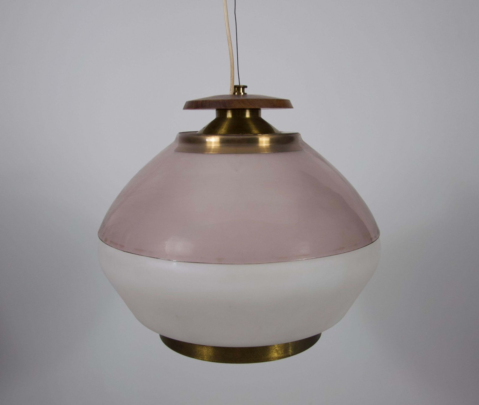 Mid Century Acrylic And Opaline Glass Ceiling Lamp By Stilnovo, Italy, 1960s photo vinterior