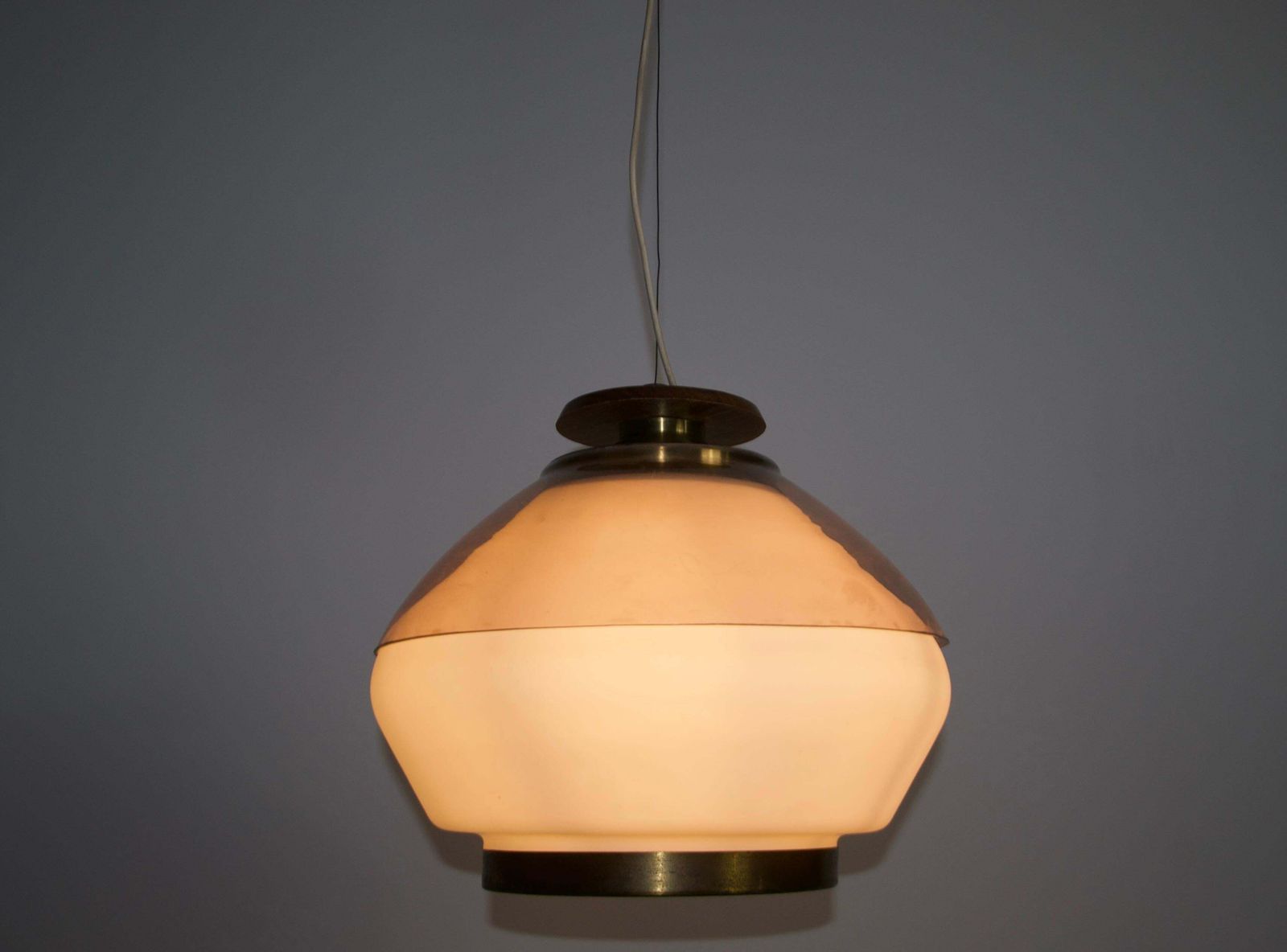 photo furniture Mid Century Acrylic And Opaline Glass Ceiling Lamp By Stilnovo, Italy, 1960s