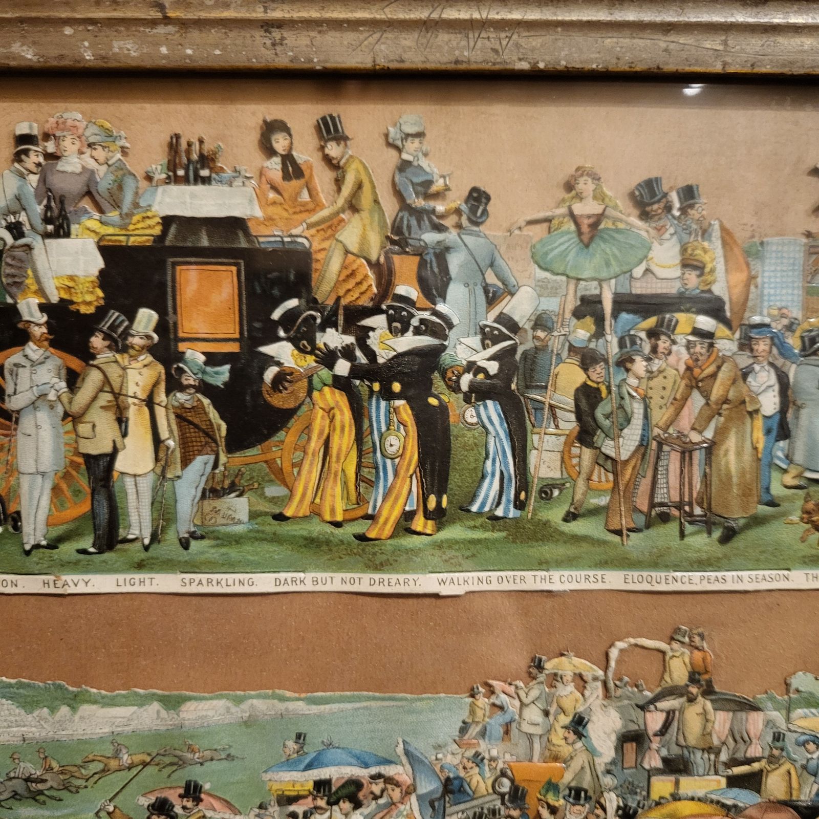 Victorian Decoupage Of "Derby Day" By George Cruikshank photo buy
