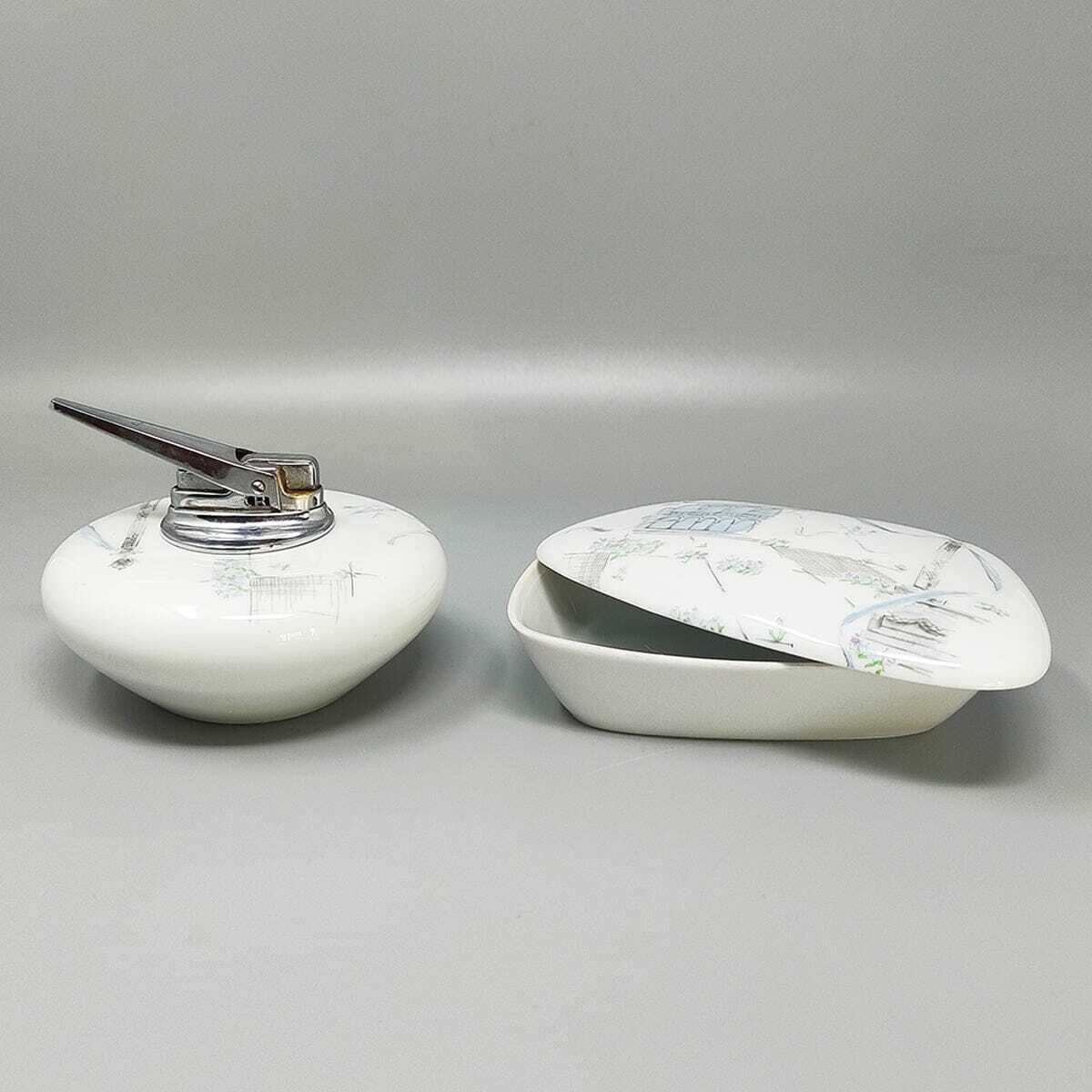 1960s Stunning Smoking Set In Ceramic By Rosenthal. Made In Germany photo for sale