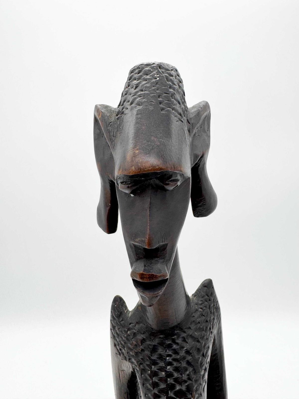 Wooden African Art Head Sculpture, Woman Figure, Wooden Head photo buy
