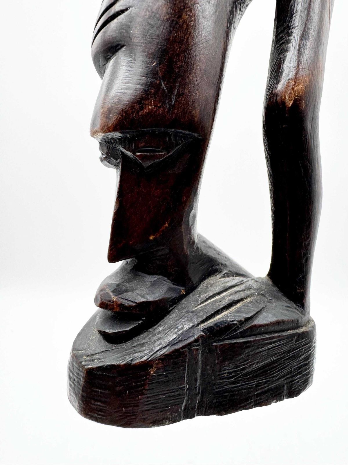 Wooden African Art Head Sculpture, Woman Figure, Wooden Head photo vintage