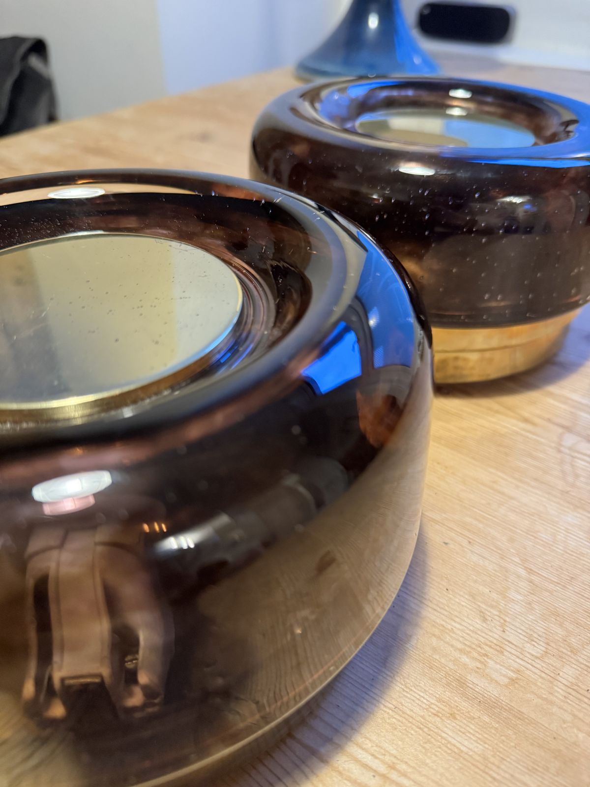 Vintage Smoked Glass And Brass Wall Lights X 2   Mid Century photo furniture