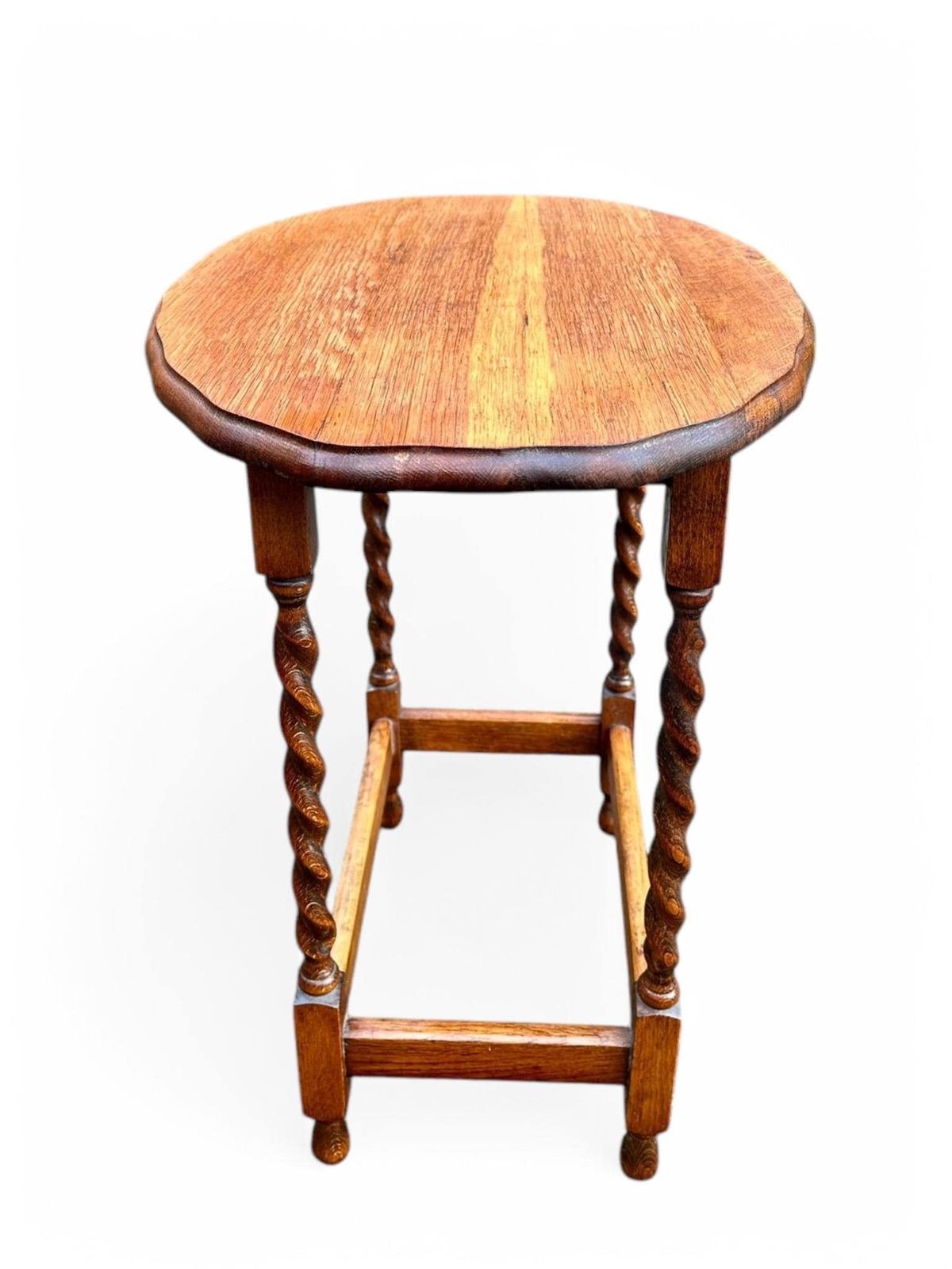 Antique Edwardian Occasional Table / Barley Twist Legs / Wooden Side Table / English C1900 photo 225.0