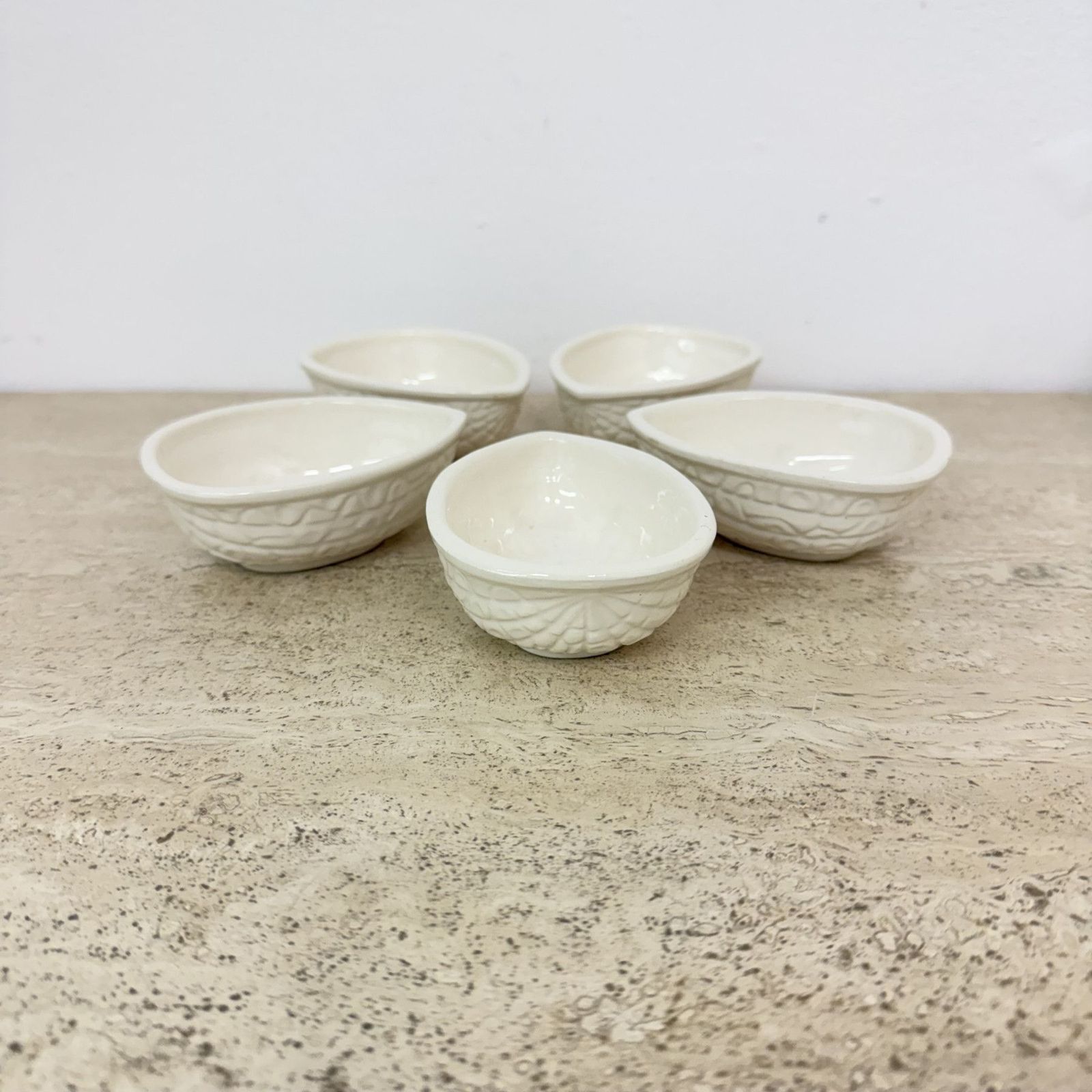 photo furniture Vega International Ceramic Italy Walnut Shaped Bowls , 1970s