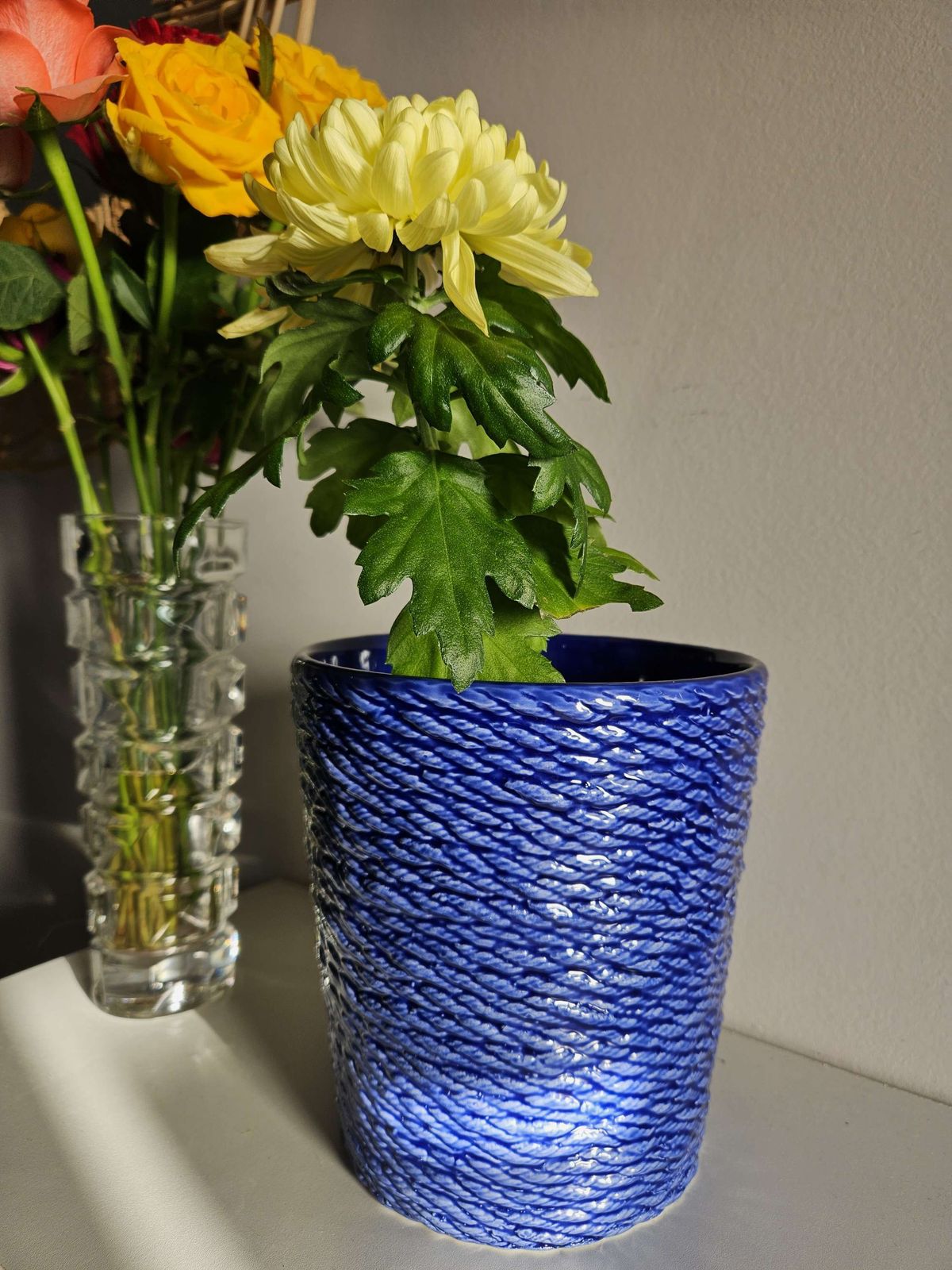 Cobalt Blue Rope Style Plant Pot By Destinos Sa Made In Portugal