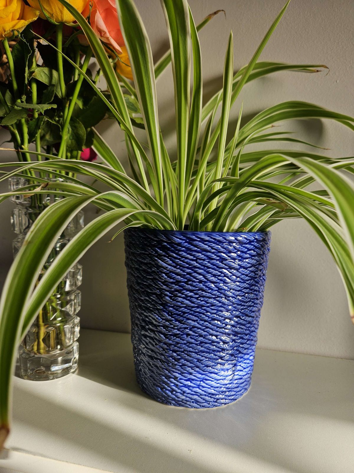 Cobalt Blue Rope Style Plant Pot By Destinos Sa Made In Portugal photo furniture