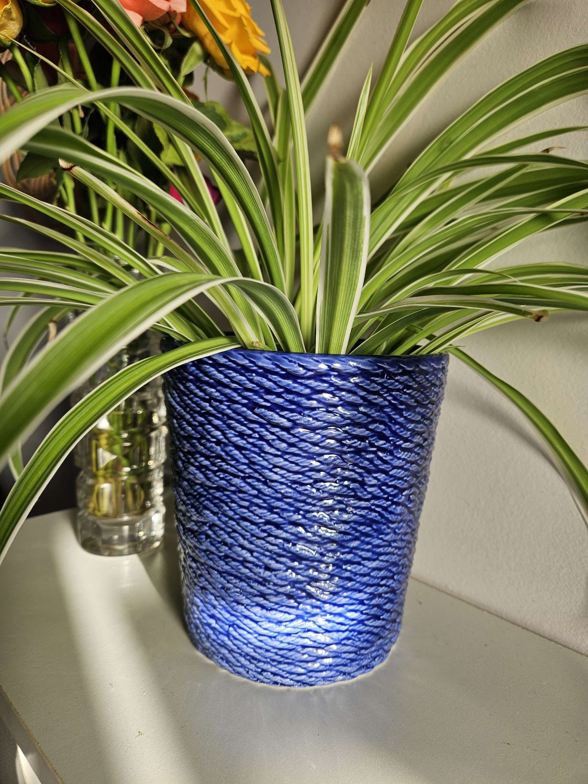 Cobalt Blue Rope Style Plant Pot By Destinos Sa Made In Portugal photo 50.0