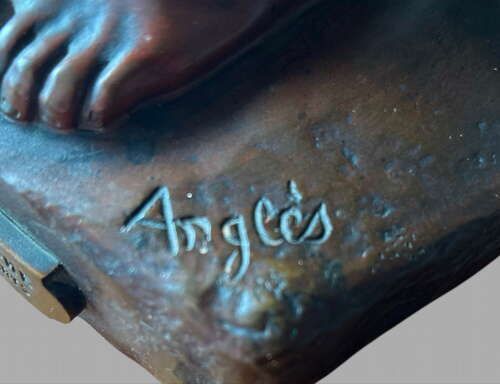 photo for sale Joaquim Angles 19th Century French Bronze Entitled ' Un Philosophe'