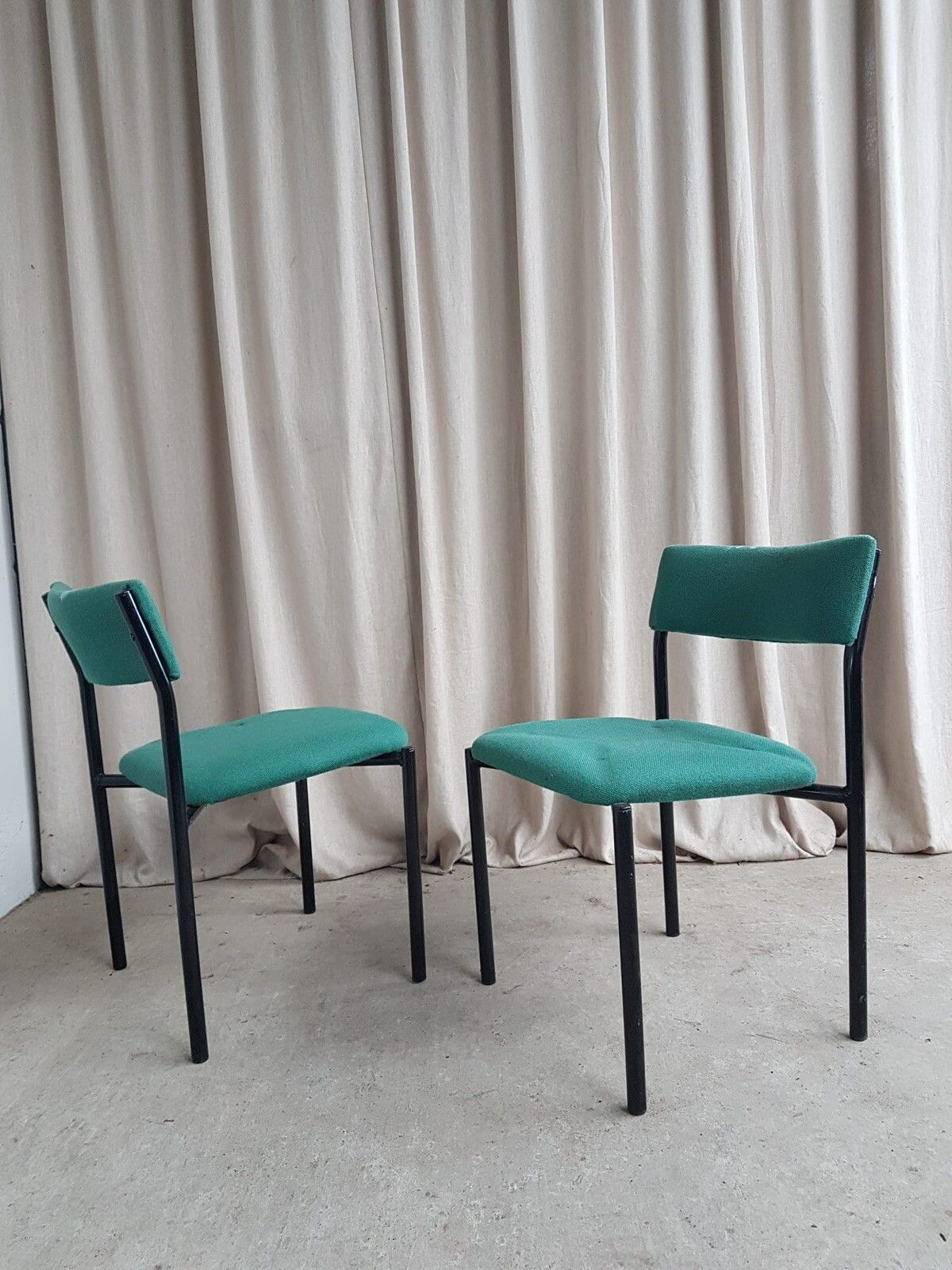 Vtg Late Mid Century Pair Of 2 Modernist Post Modern Style Dining Chairs R718 photo vinterior