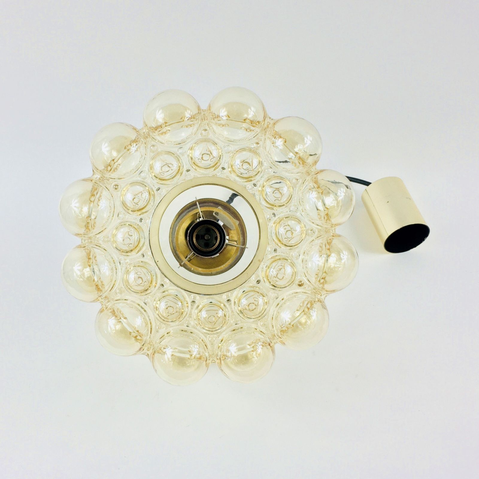 photo furniture Large Mid Century Amber Bubble Glass Ceiling Light By Helena Tynell For Limburg, Germany, 1960s
