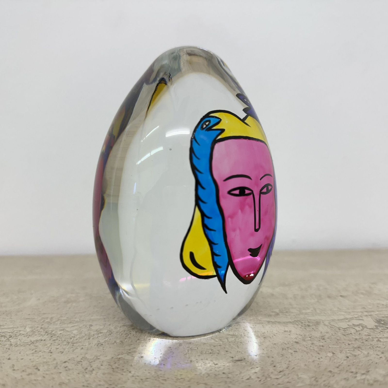Ulrica Hydman Vallien Hand Painted Paperweight, 1990's photo Home Decor