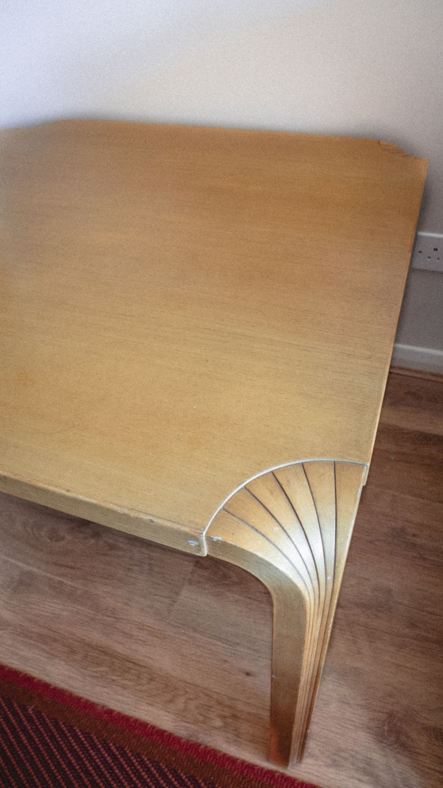 Vintage Alvar Aalto Fan Detail Birch Coffee Table, Artek photo for sale
