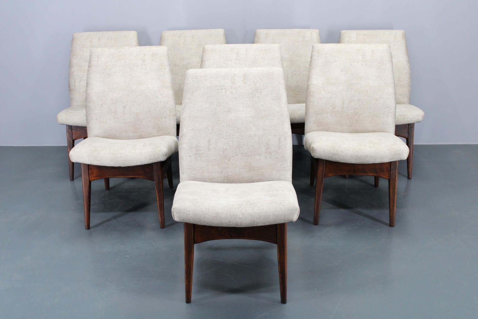 1970s Set Of Eight Restored Dining Chairs, Czechoslovakia photo for sale