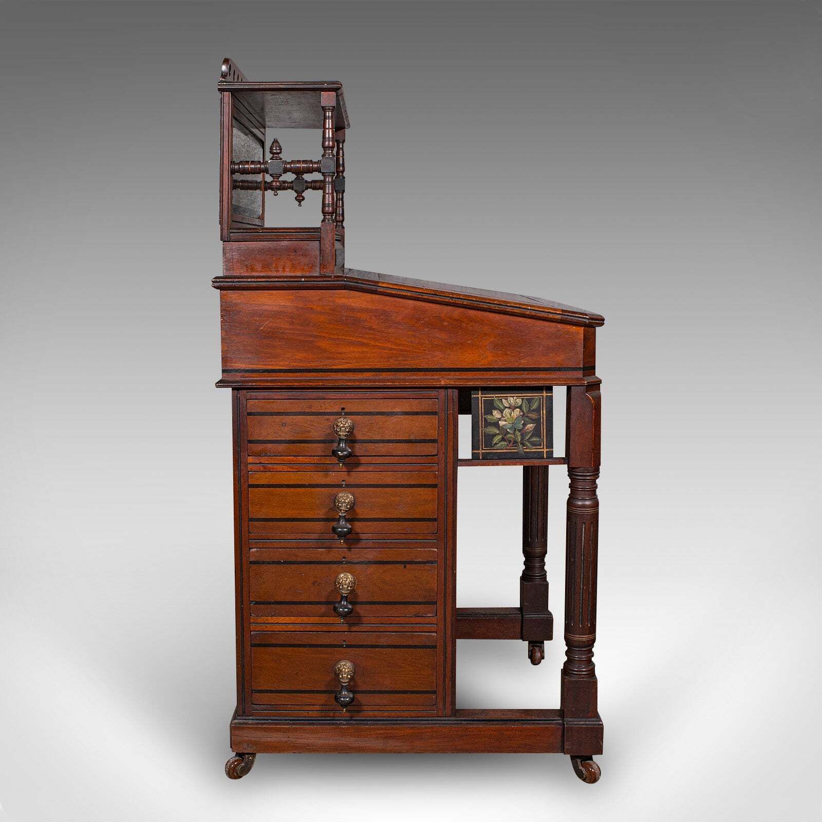 Antique Aesthetic Period Davenport English Walnut Writing Desk Victorian photo 1850.0