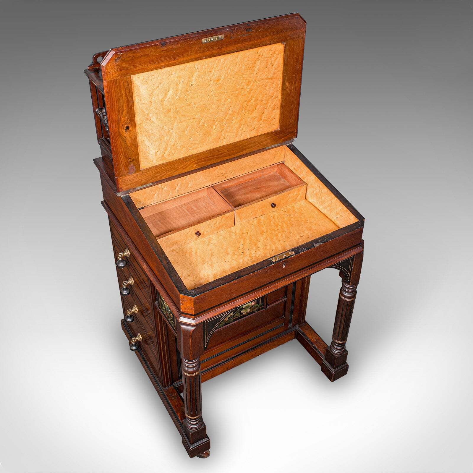 photo furniture Antique Aesthetic Period Davenport English Walnut Writing Desk Victorian