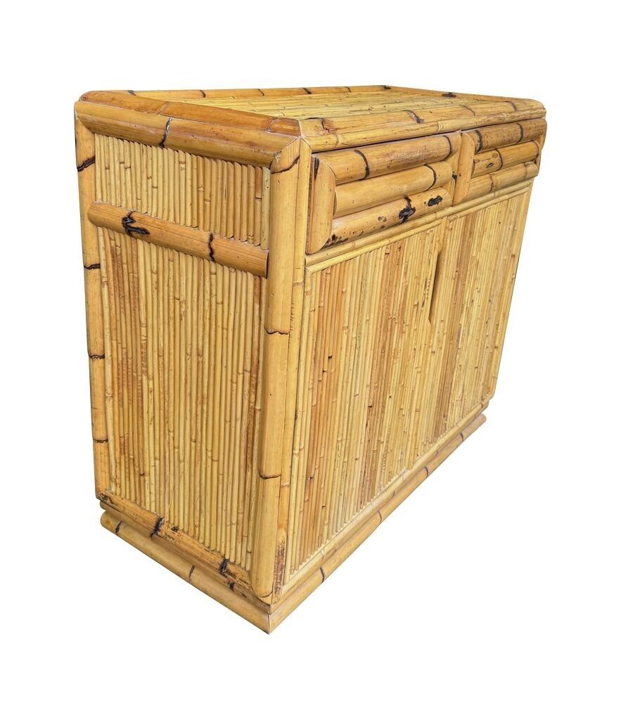 An Italian 1970s Two Drawers And Two Doors Bamboo Chest By Vivai Del Sud photo buy