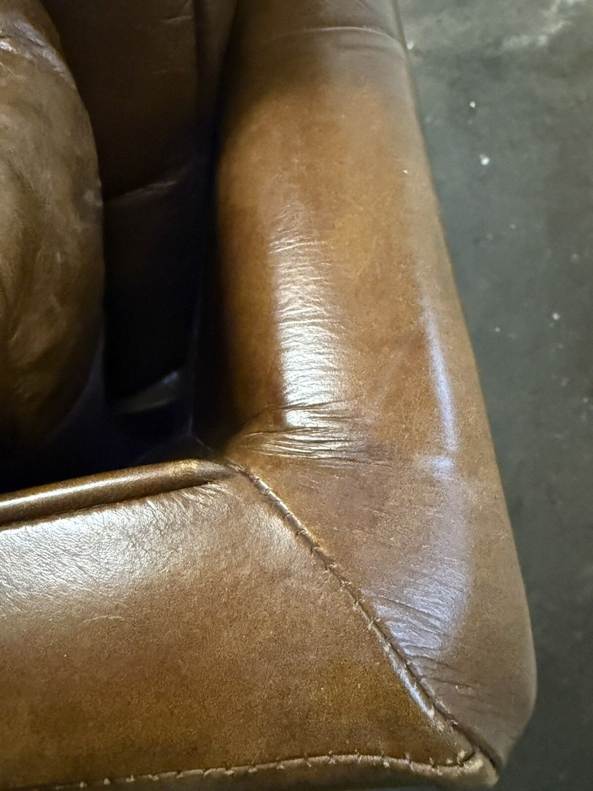 photo for sale Vintage Leather Sofa & Chair Manner Of V11 Sofa By Illum Wikkelsø Heals Danish