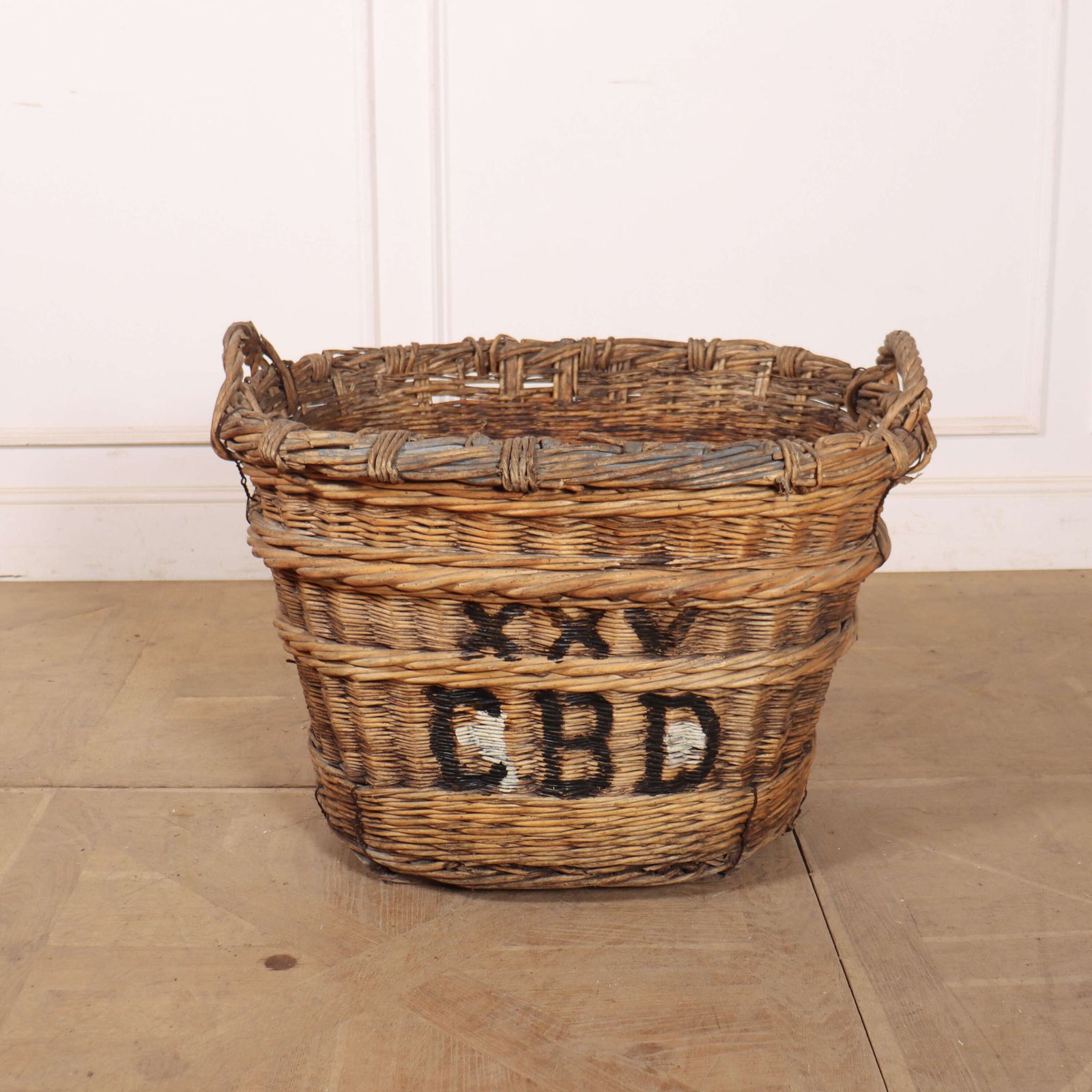 French Champagne Grape Basket, 1920s photo Home Decor