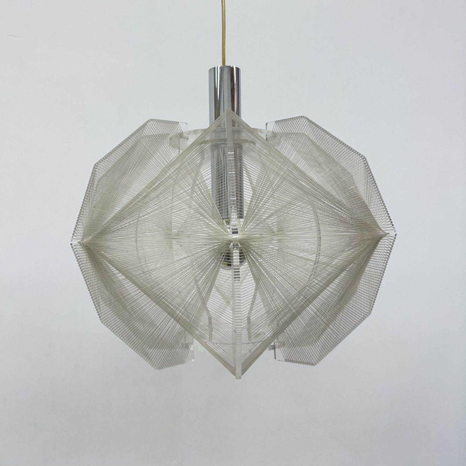 photo for sale Paul Secon Voor Sompex Hanglamp Van Helder Draad, Jaren 1970, Duitsland
