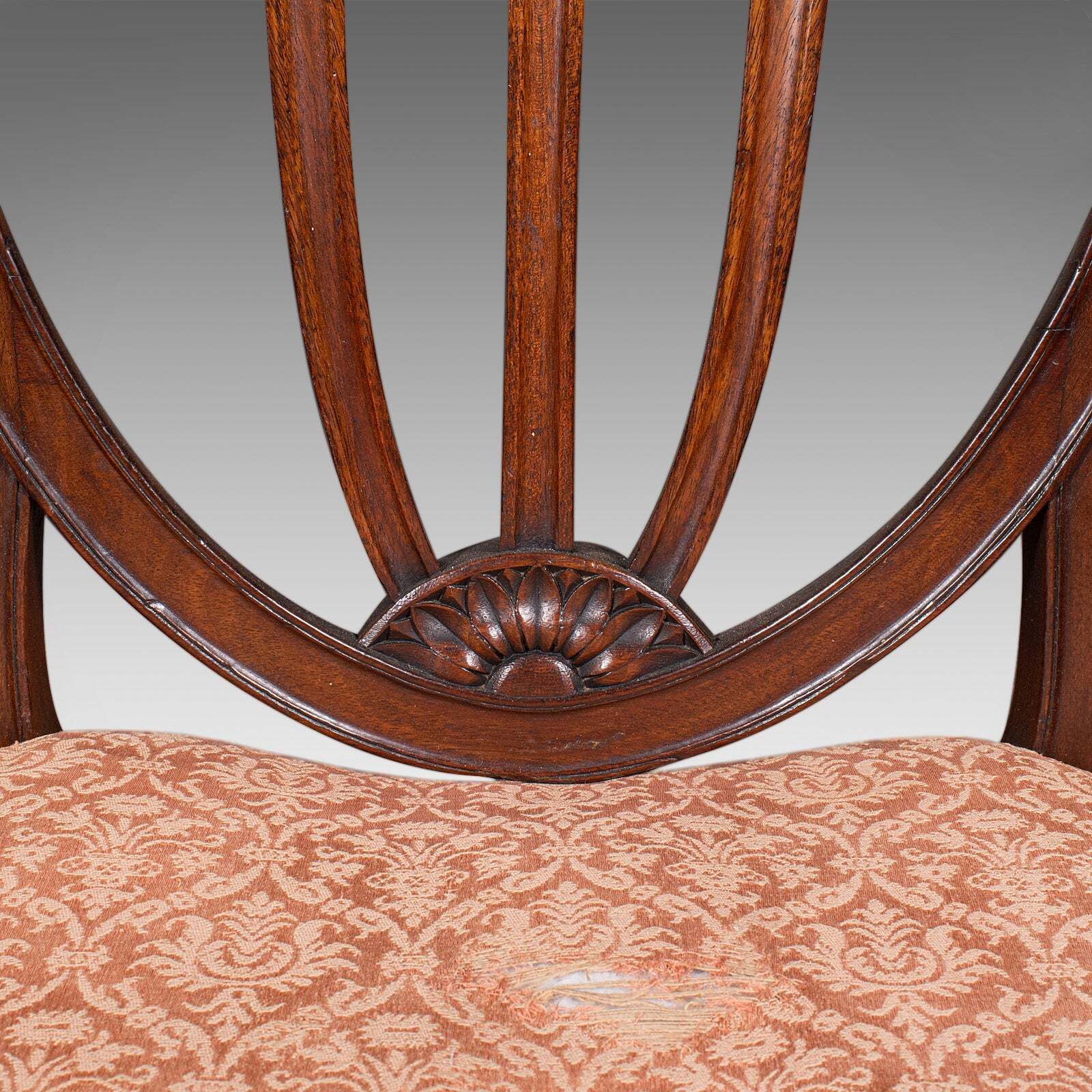2450.0 Pair Of Antique Hepplewhite Side Chairs, English, Fruitwood, Hall Seat, Georgian photo
