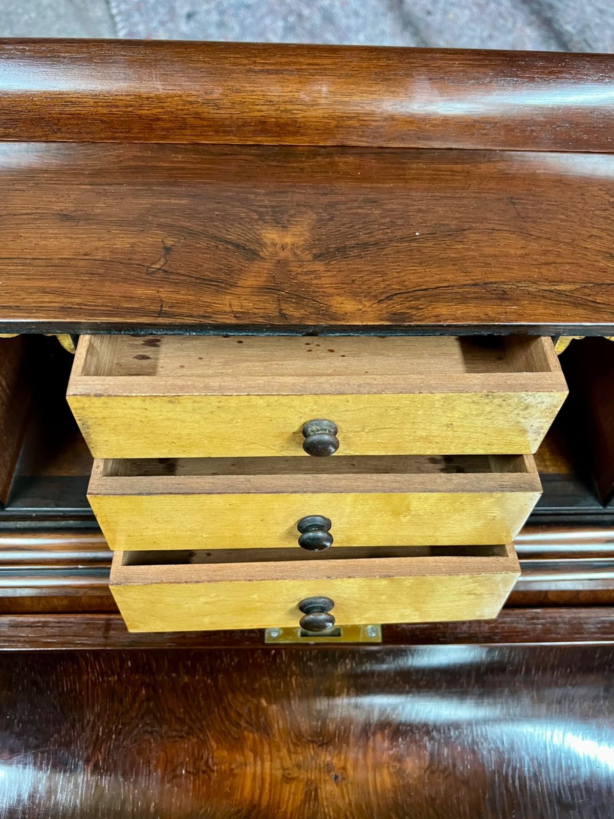 Victorian Rosewood Pop Up Davenport Writing Desk photo vintage