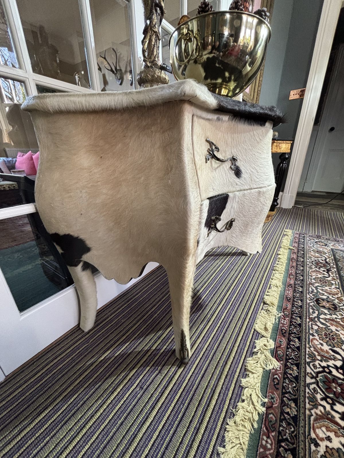 Unusual Cowhide French Drawers photo for sale
