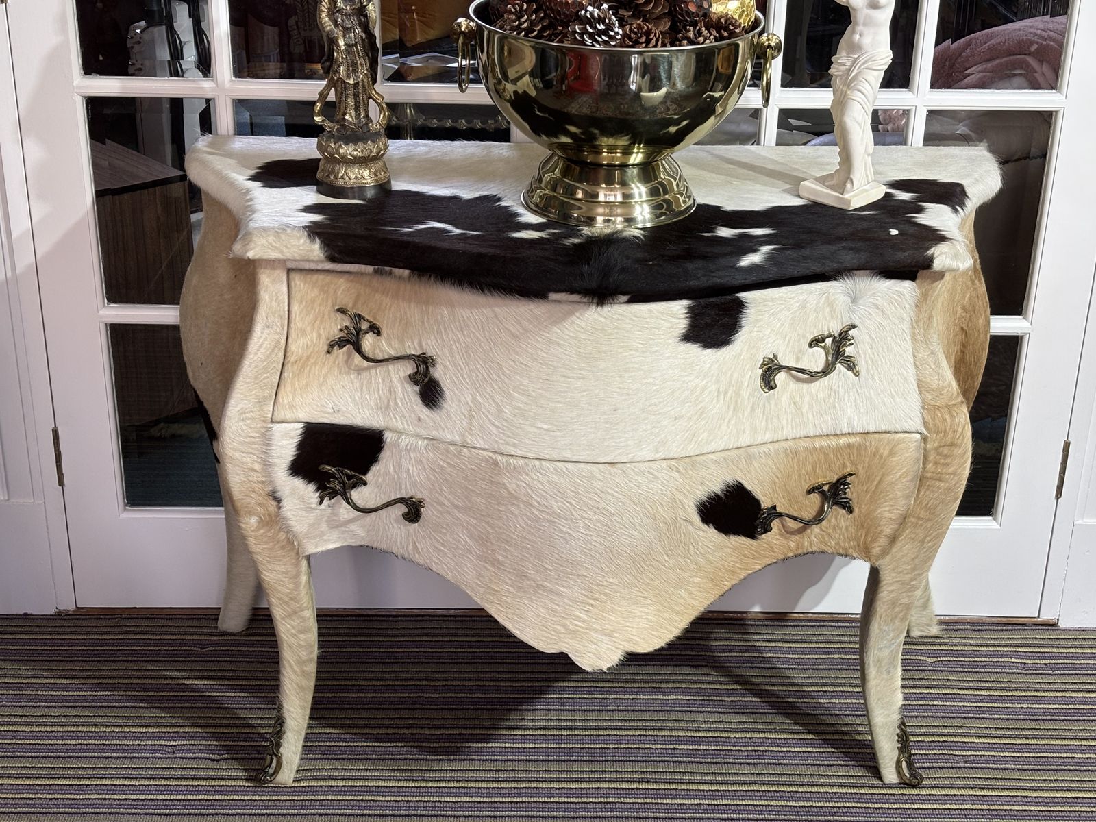 Furniture Unusual Cowhide French Drawers photo